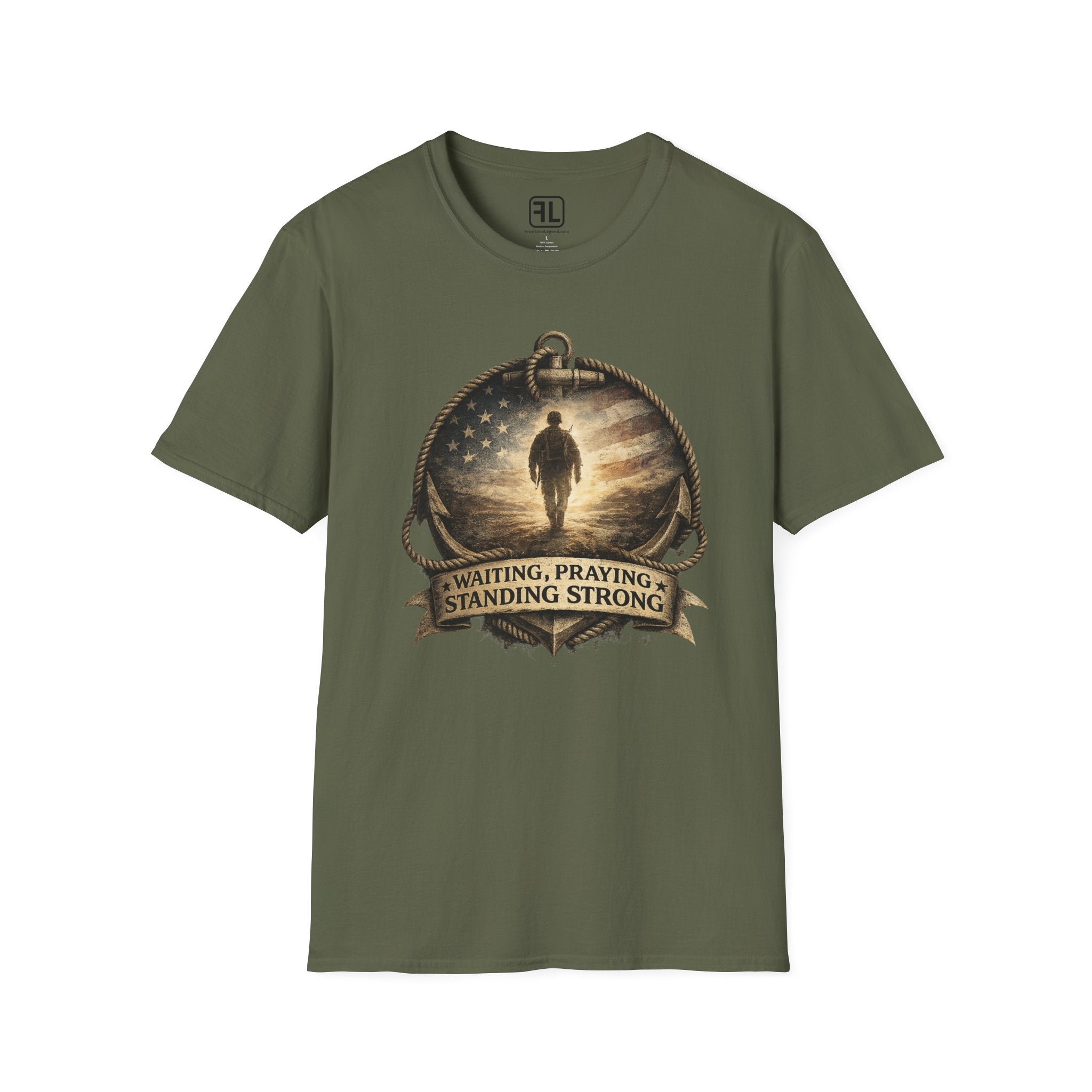 Waiting, Praying Standing Strong T-Shirt