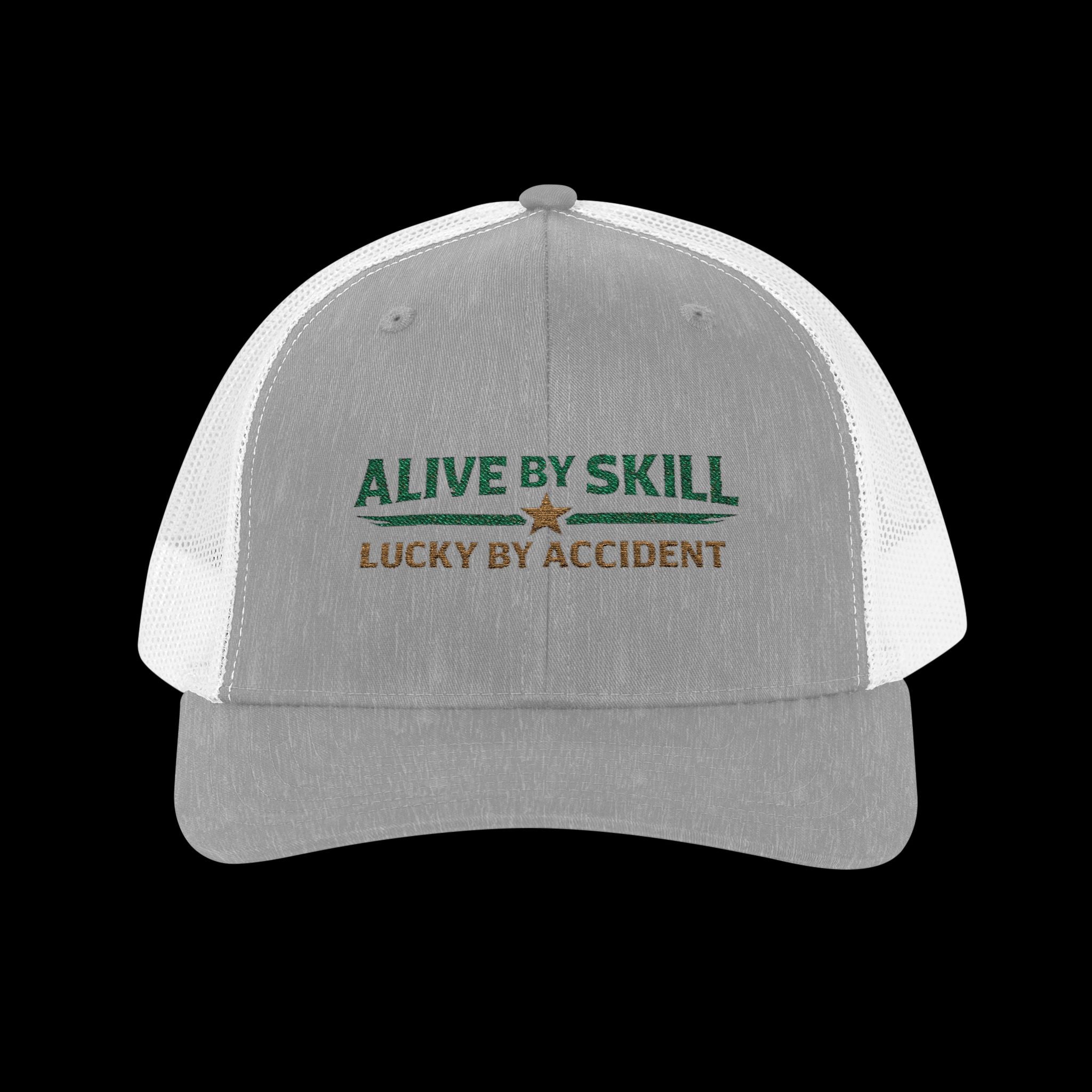 Embroidered Alive By Skill Lucky By Accident Snapback Cap