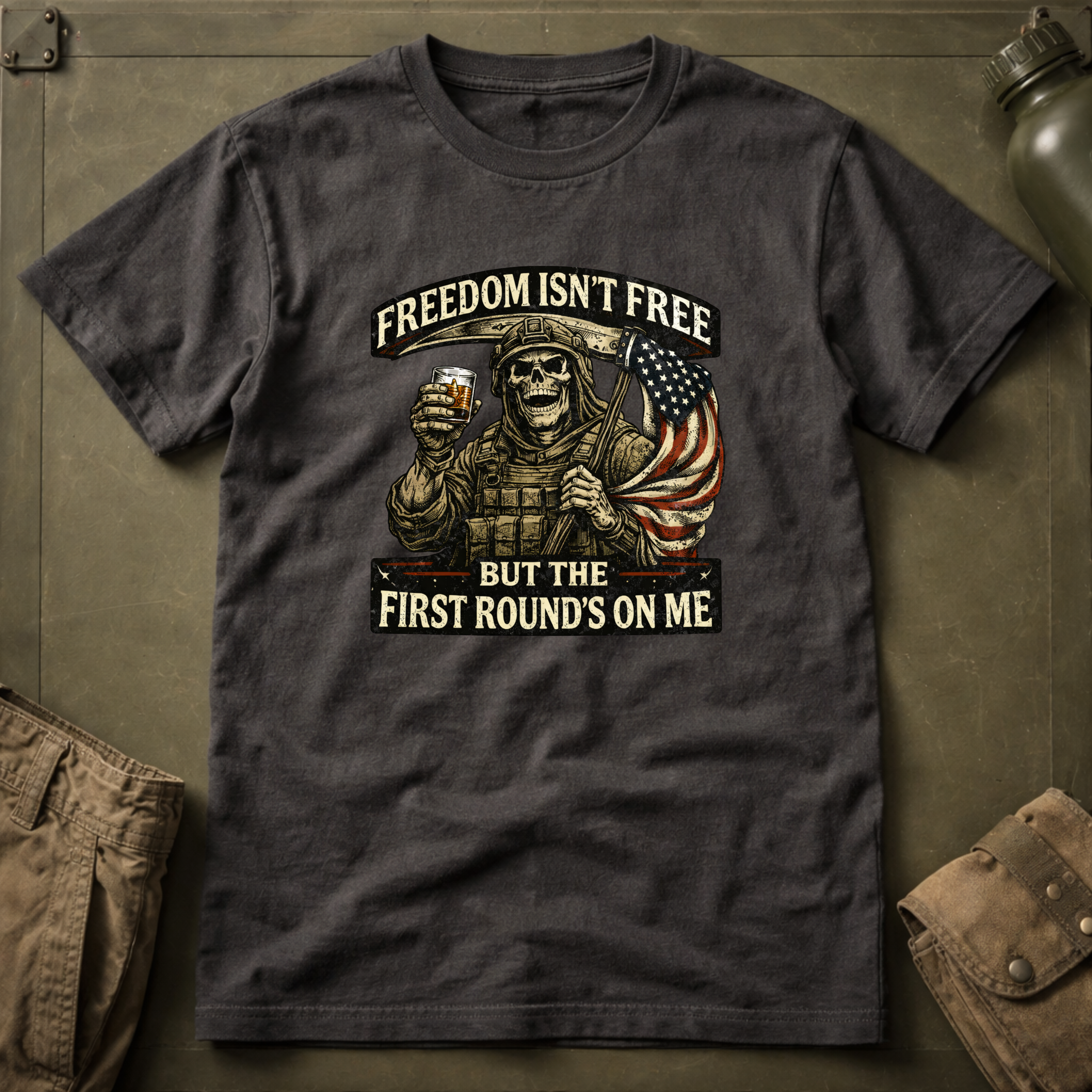 Freedom Isn't Free 1st Round's On Me T-Shirt