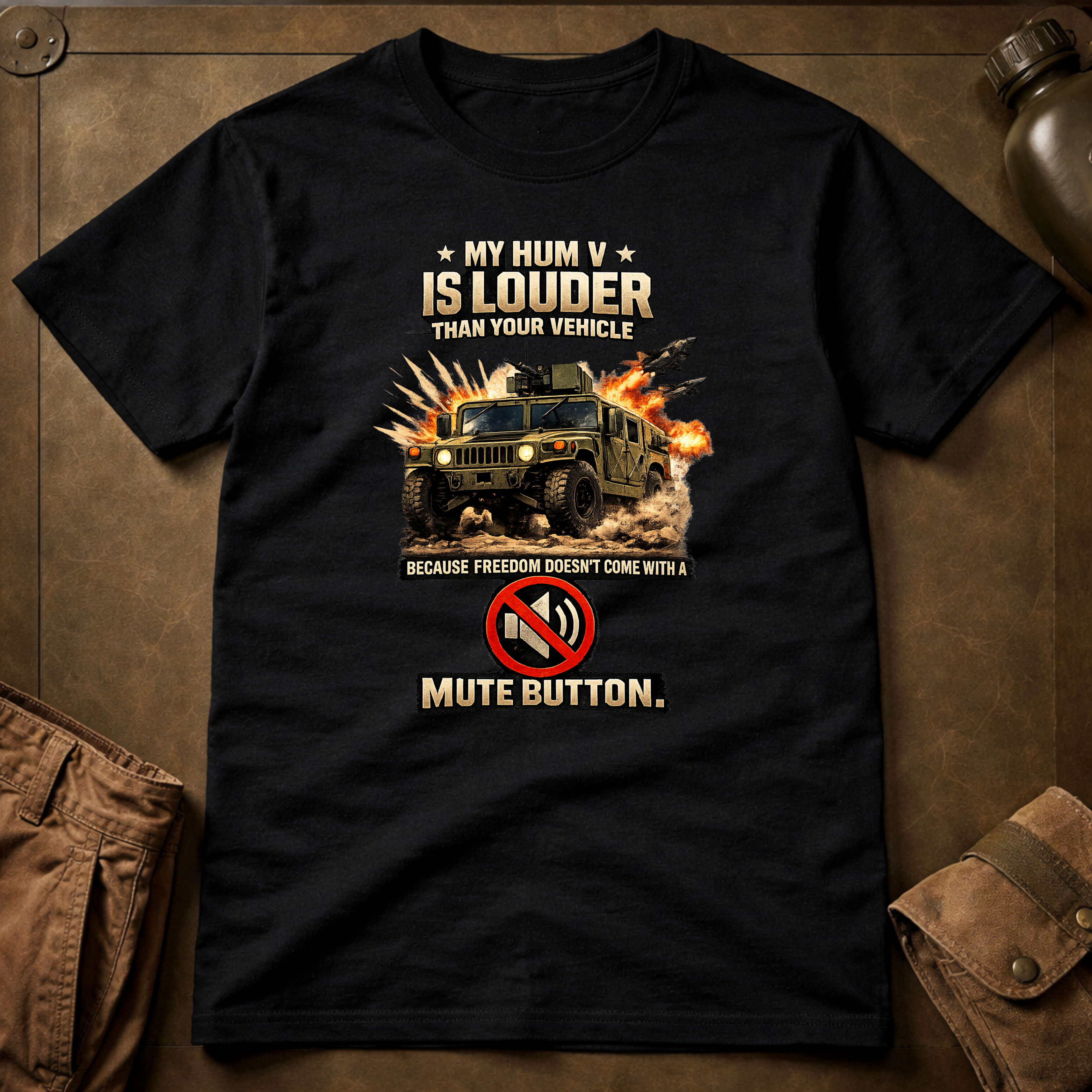 My Hum V Is Louder Than Your Vehicle Because Freedom Has No Mute Button T-Shirt