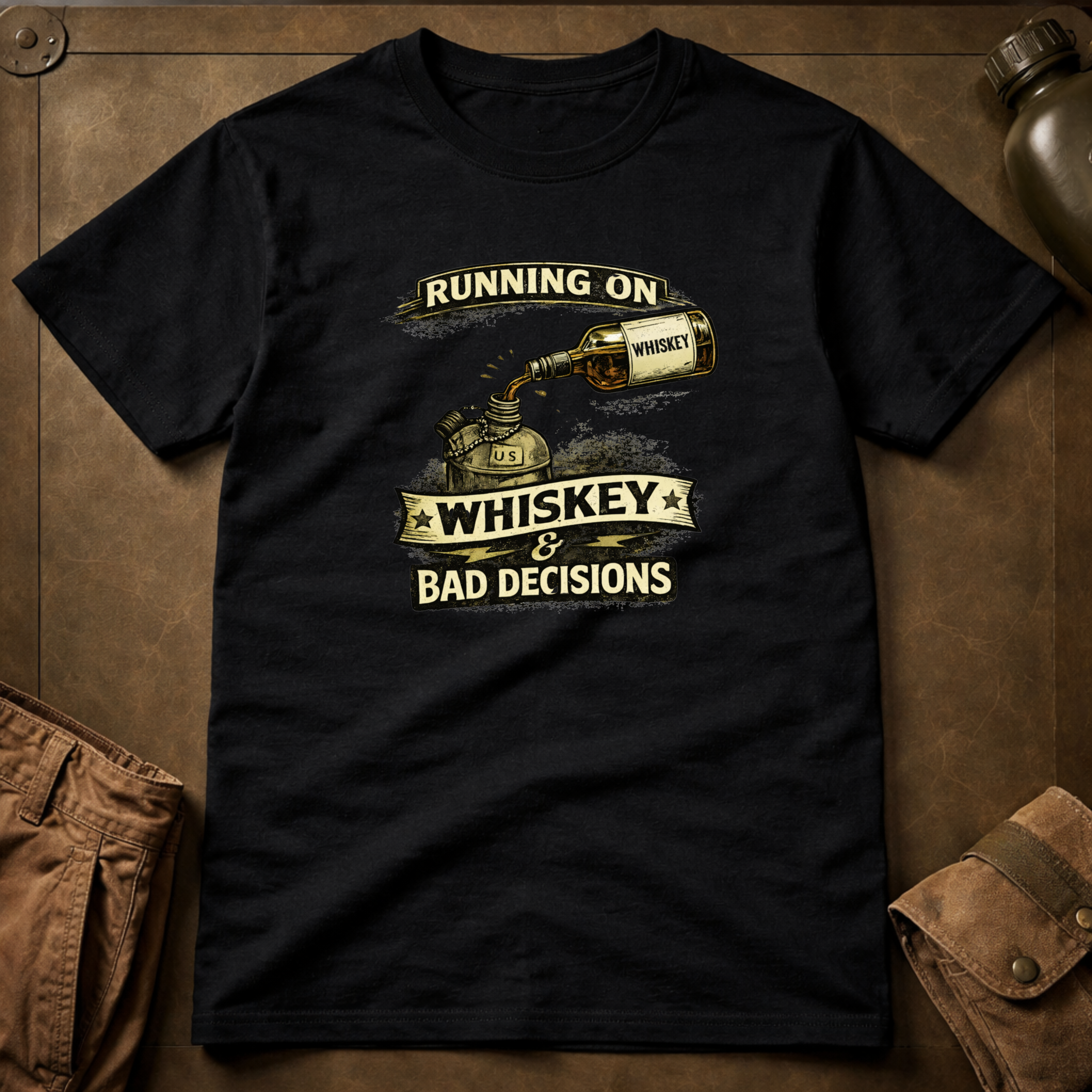 Running on Whiskey And Bad Decisions T-Shirt