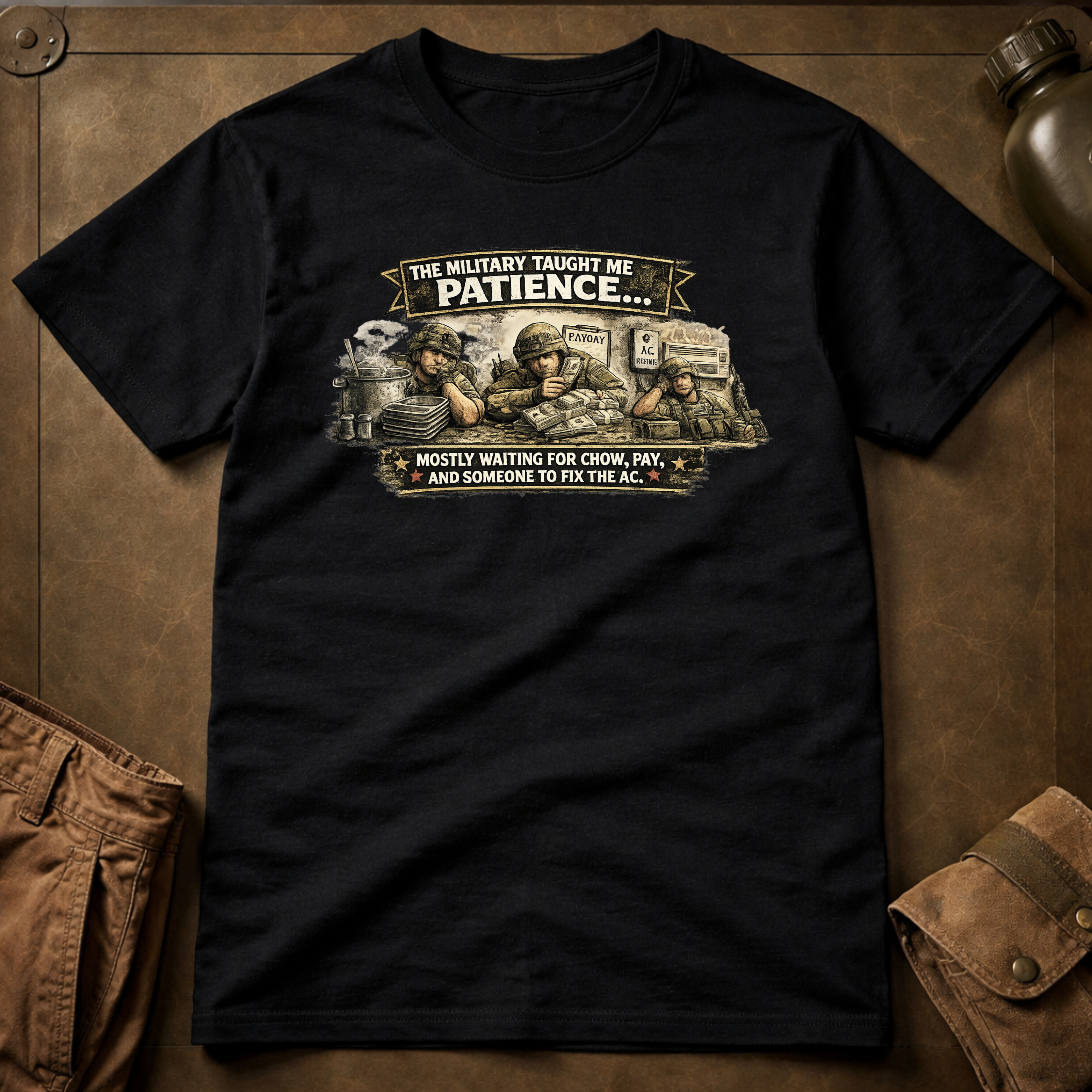 The Military Taught Me Patience T-Shirt