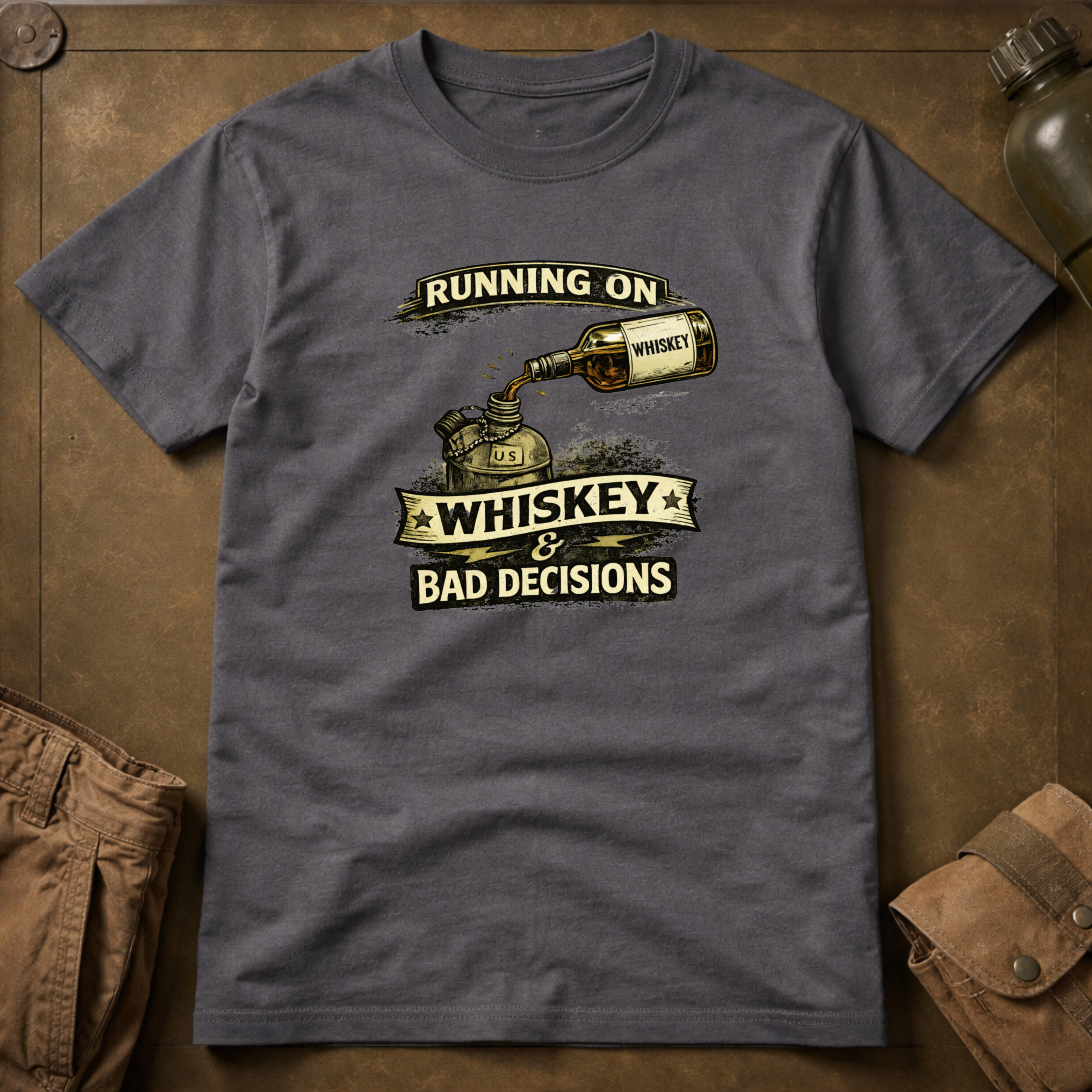 Running on Whiskey And Bad Decisions T-Shirt