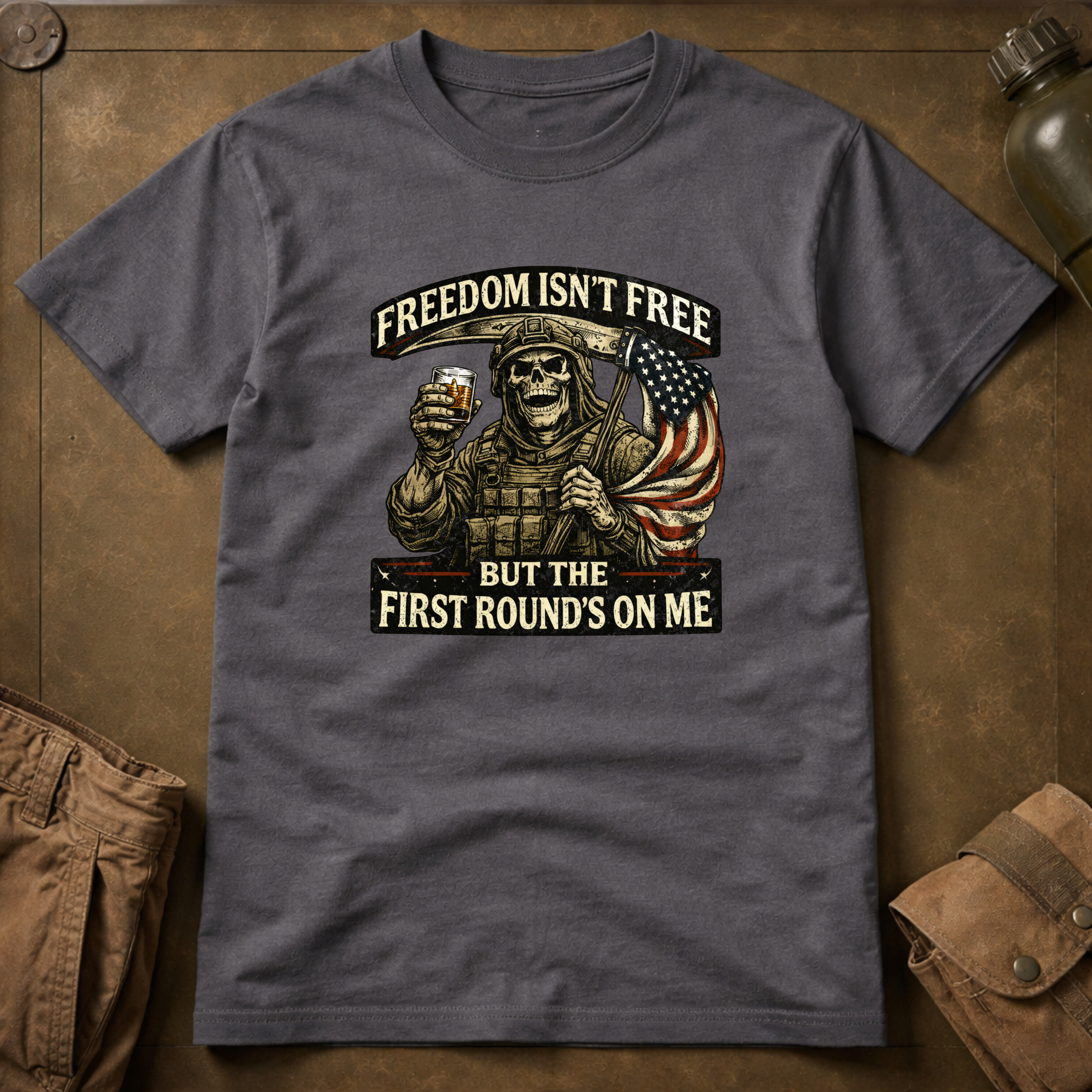 Freedom Isn't Free 1st Round's On Me T-Shirt