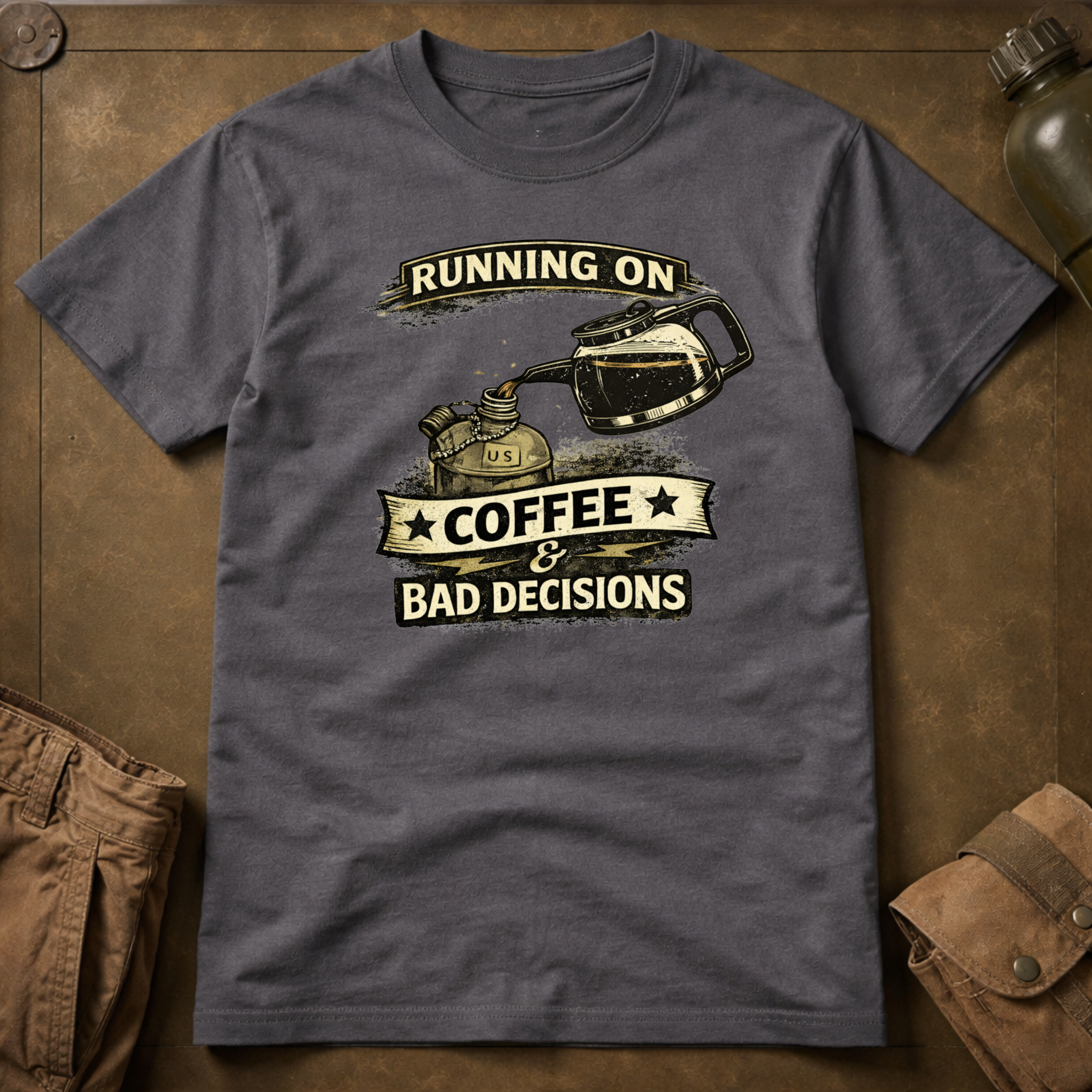 Running On Coffee And Bad Decisions T-Shirt