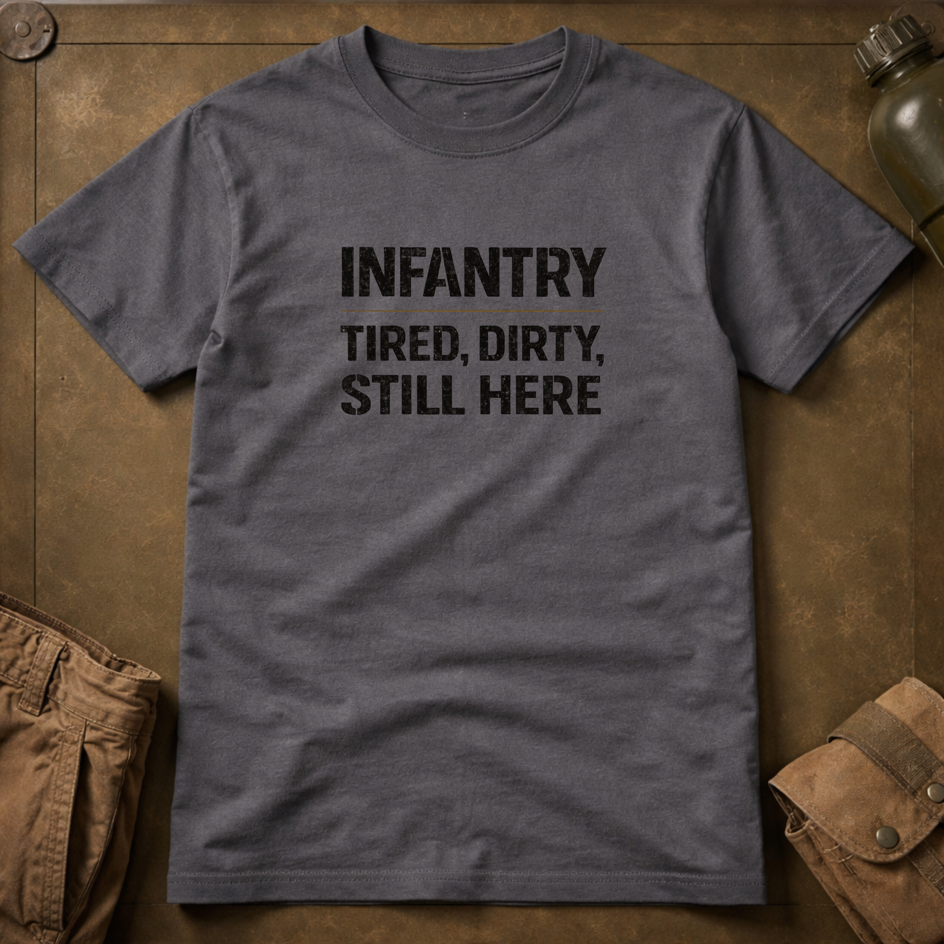 Infantry Tired Dirty Still Here T-Shirt