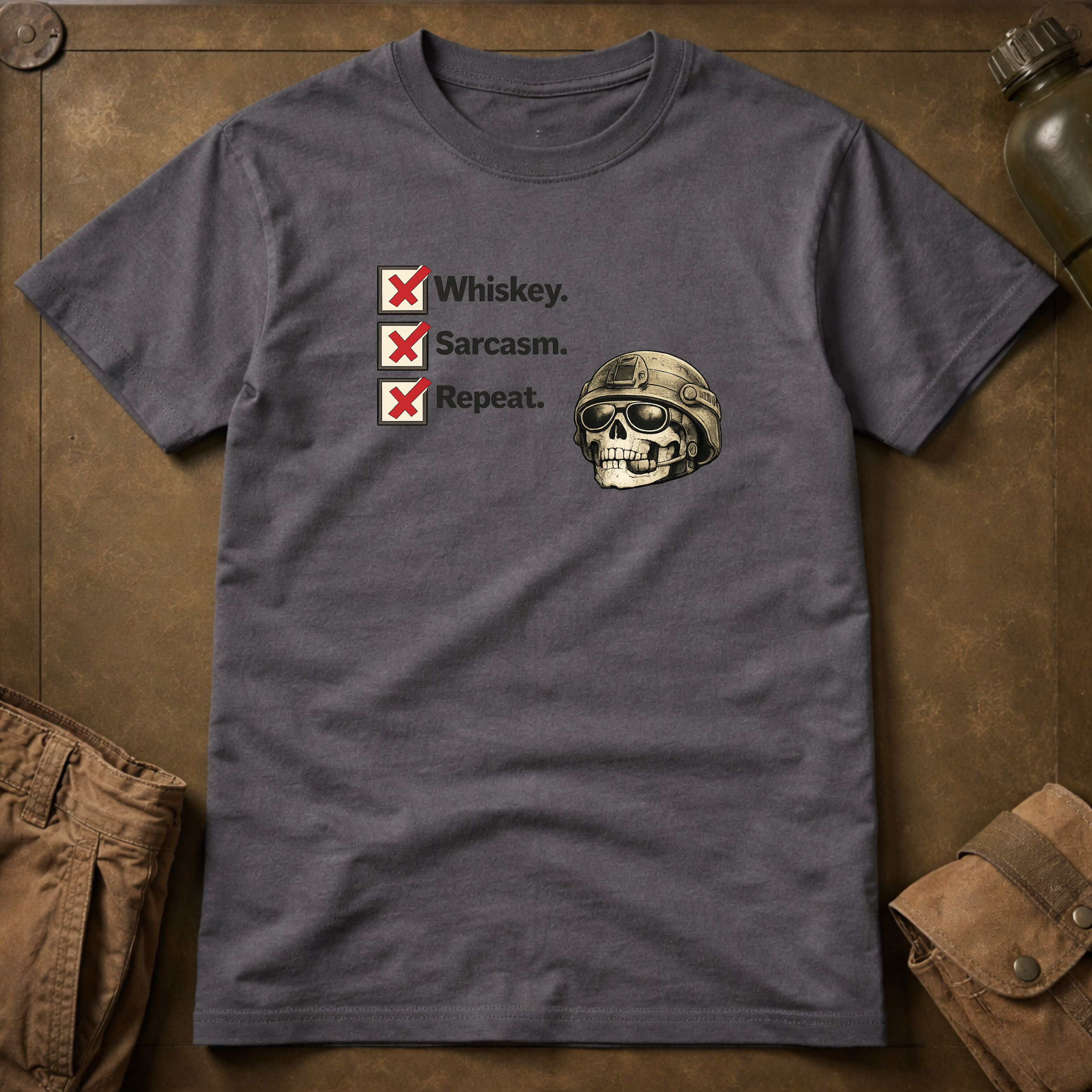 Whiskey Sarcasm Repeat T-Shirt