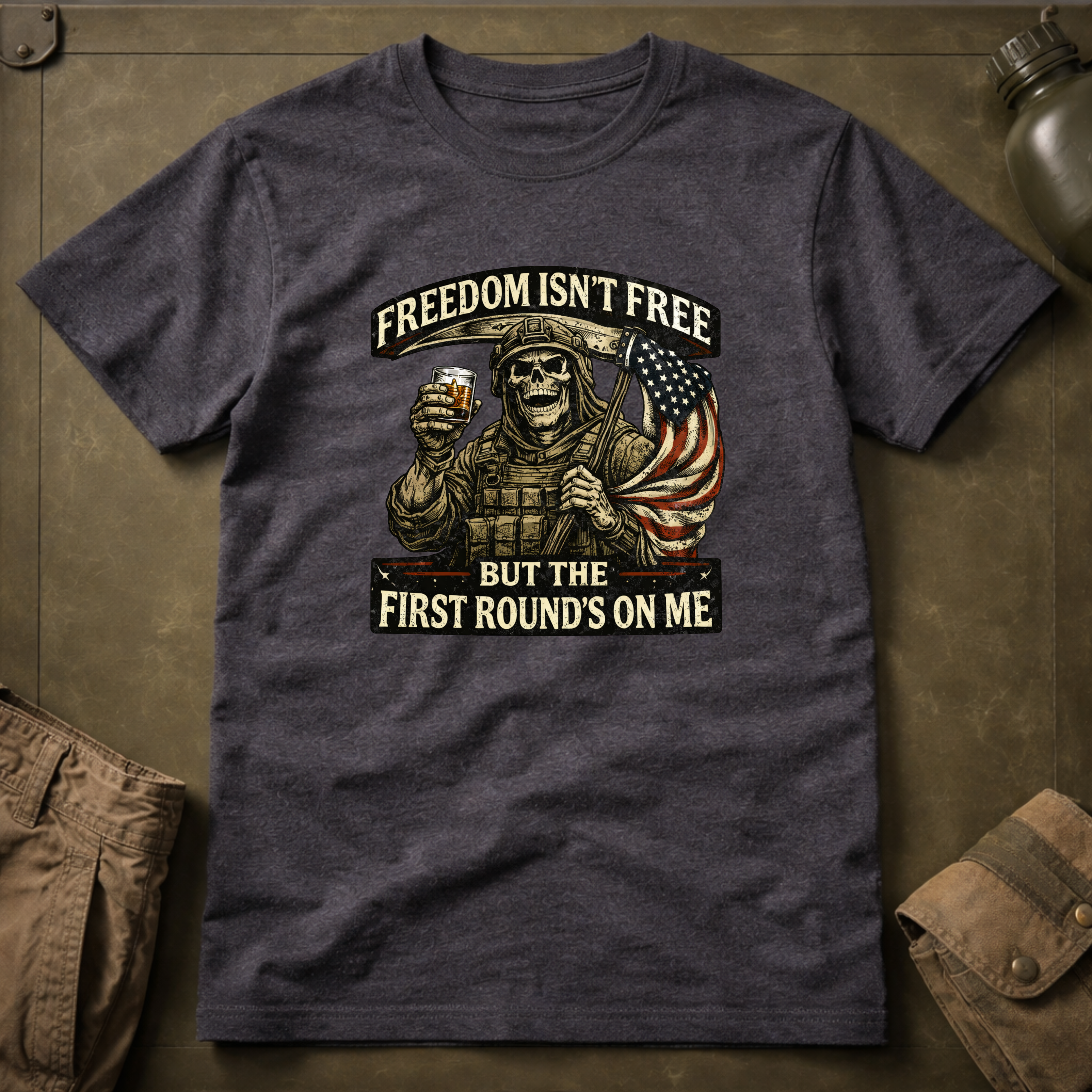 Freedom Isn't Free 1st Round's On Me T-Shirt