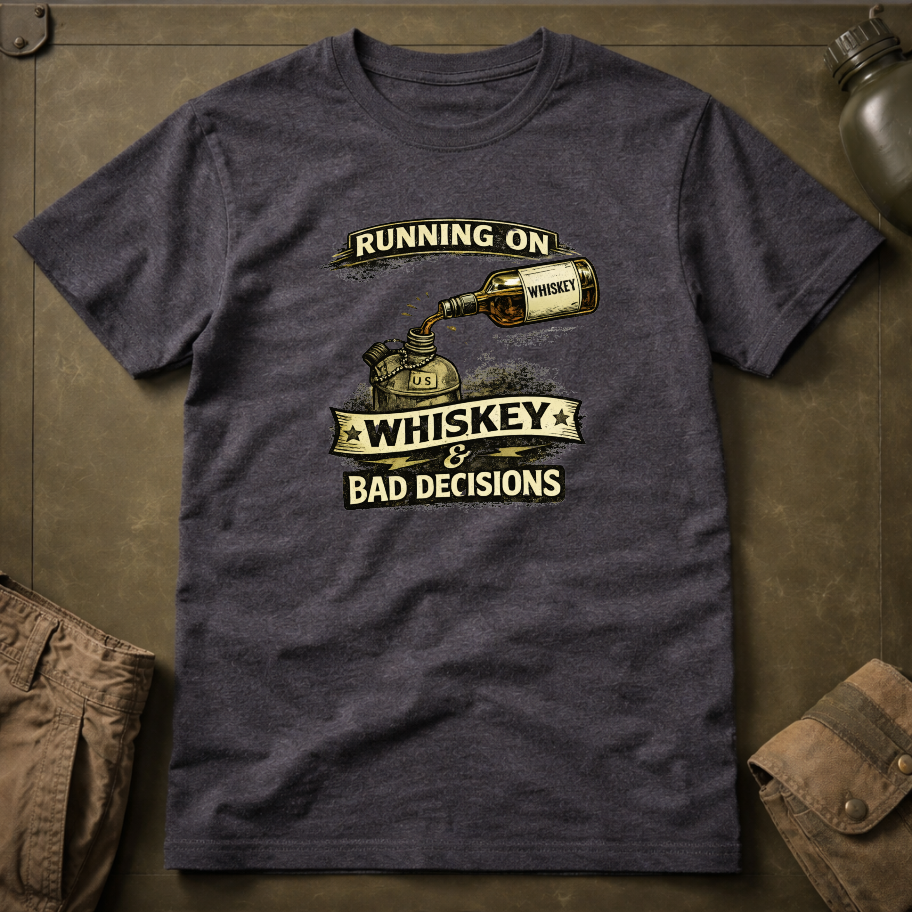 Running on Whiskey And Bad Decisions T-Shirt
