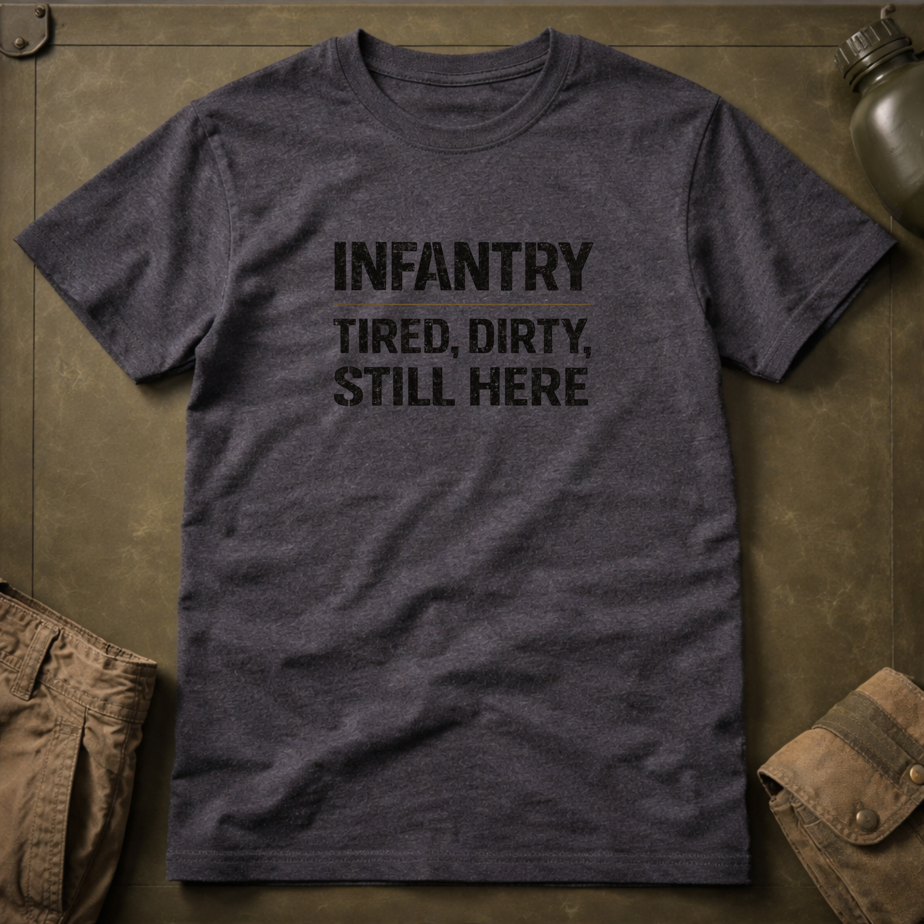 Infantry Tired Dirty Still Here T-Shirt