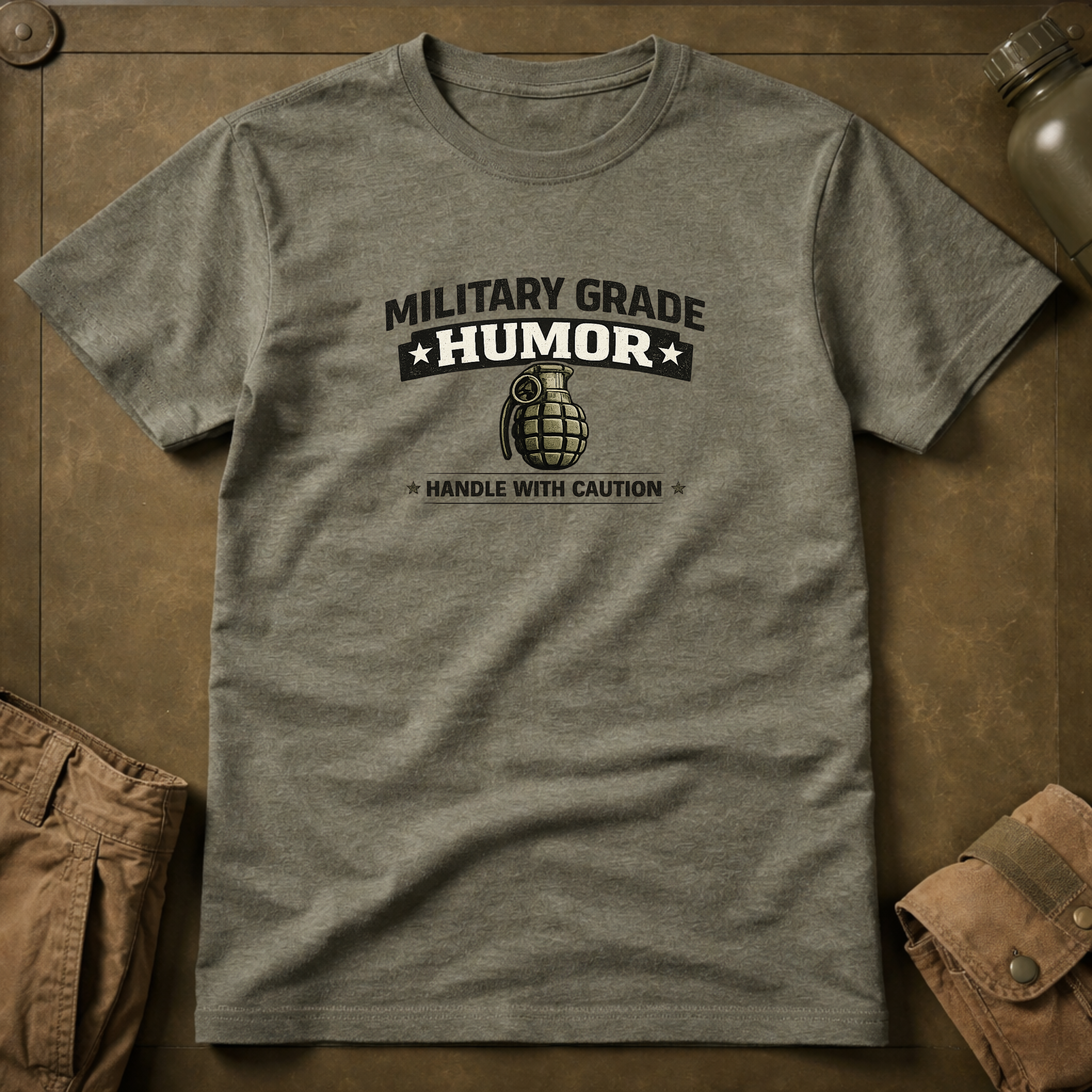 Military Grade Humor Handle With Caution T-Shirt