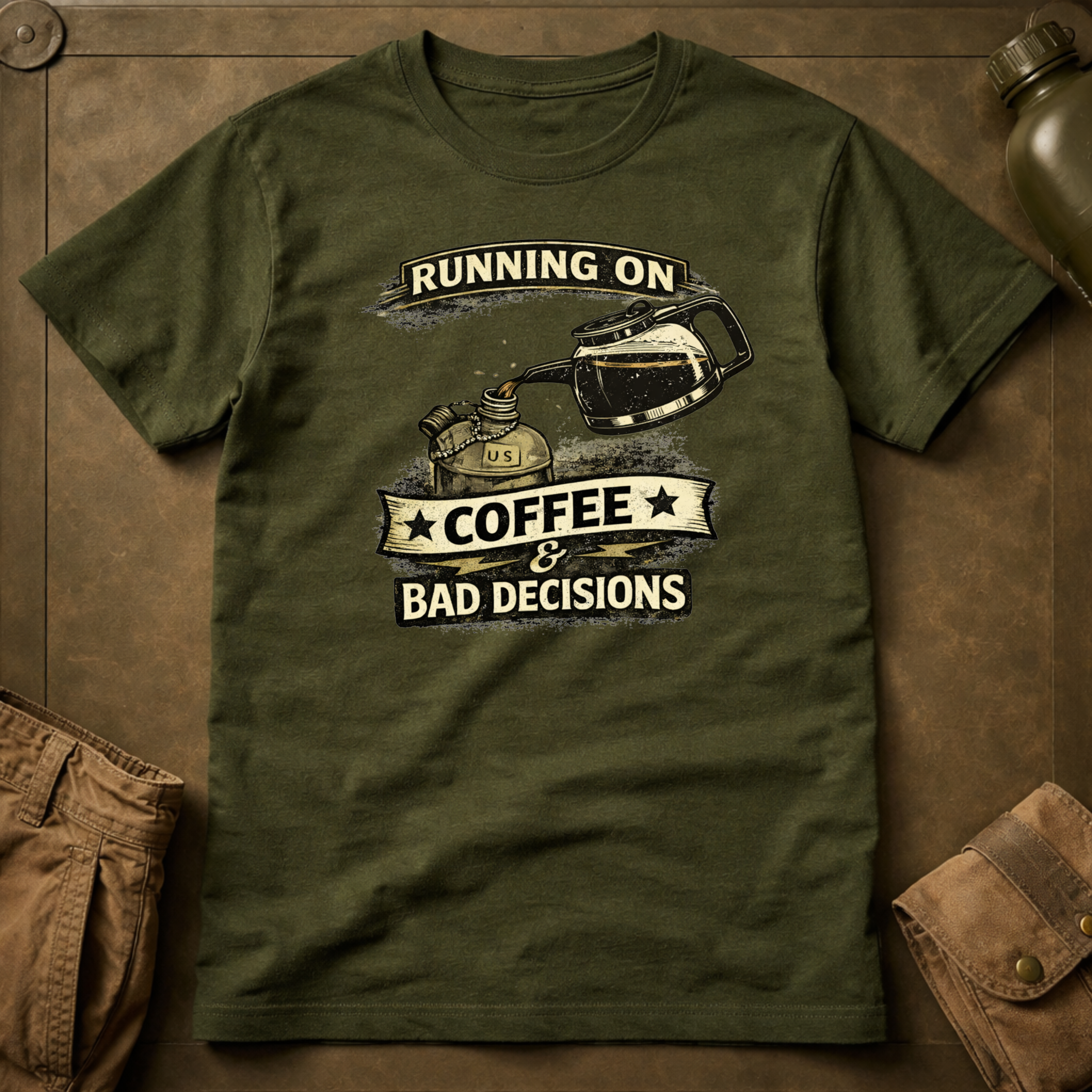 Running On Coffee And Bad Decisions T-Shirt