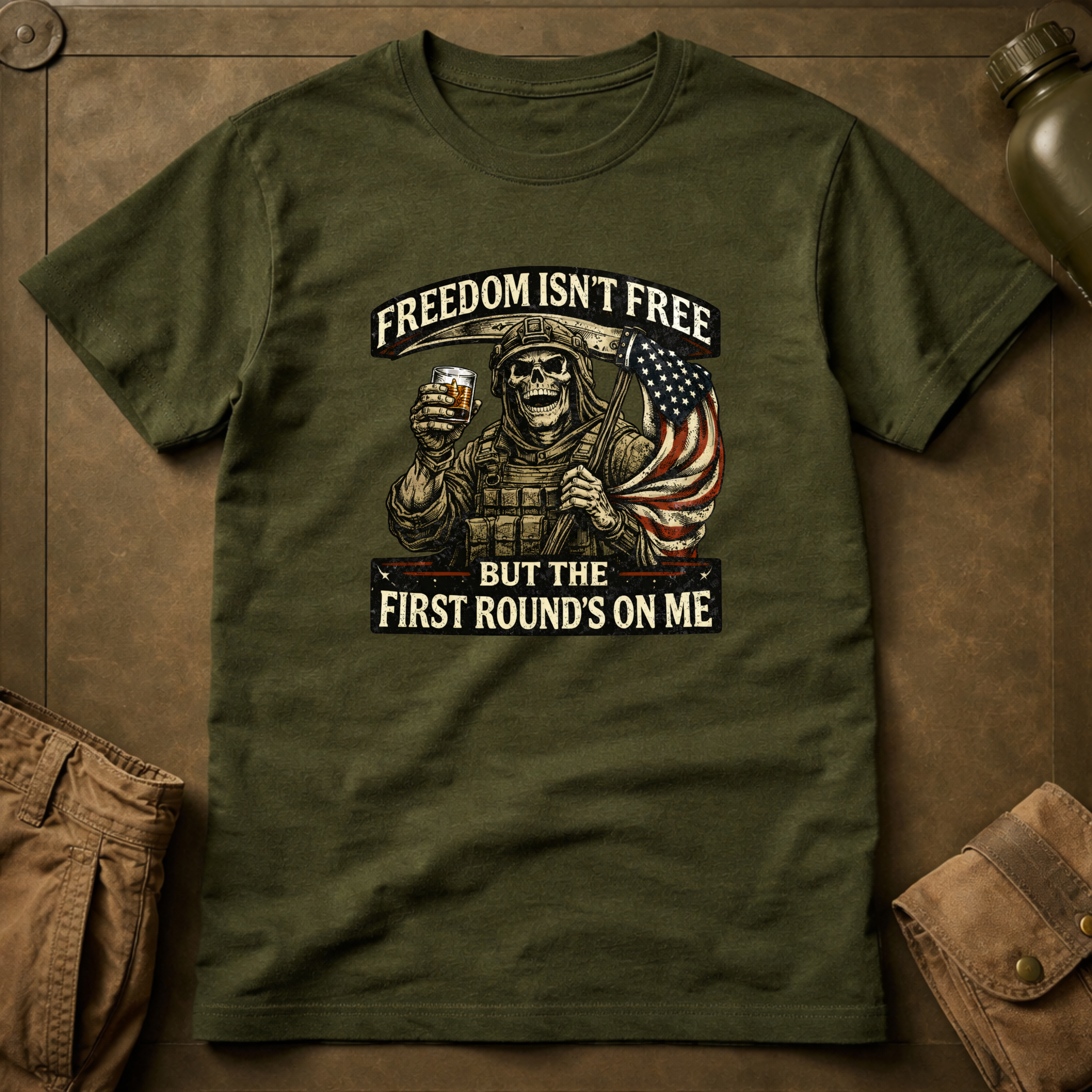 Freedom Isn't Free 1st Round's On Me T-Shirt