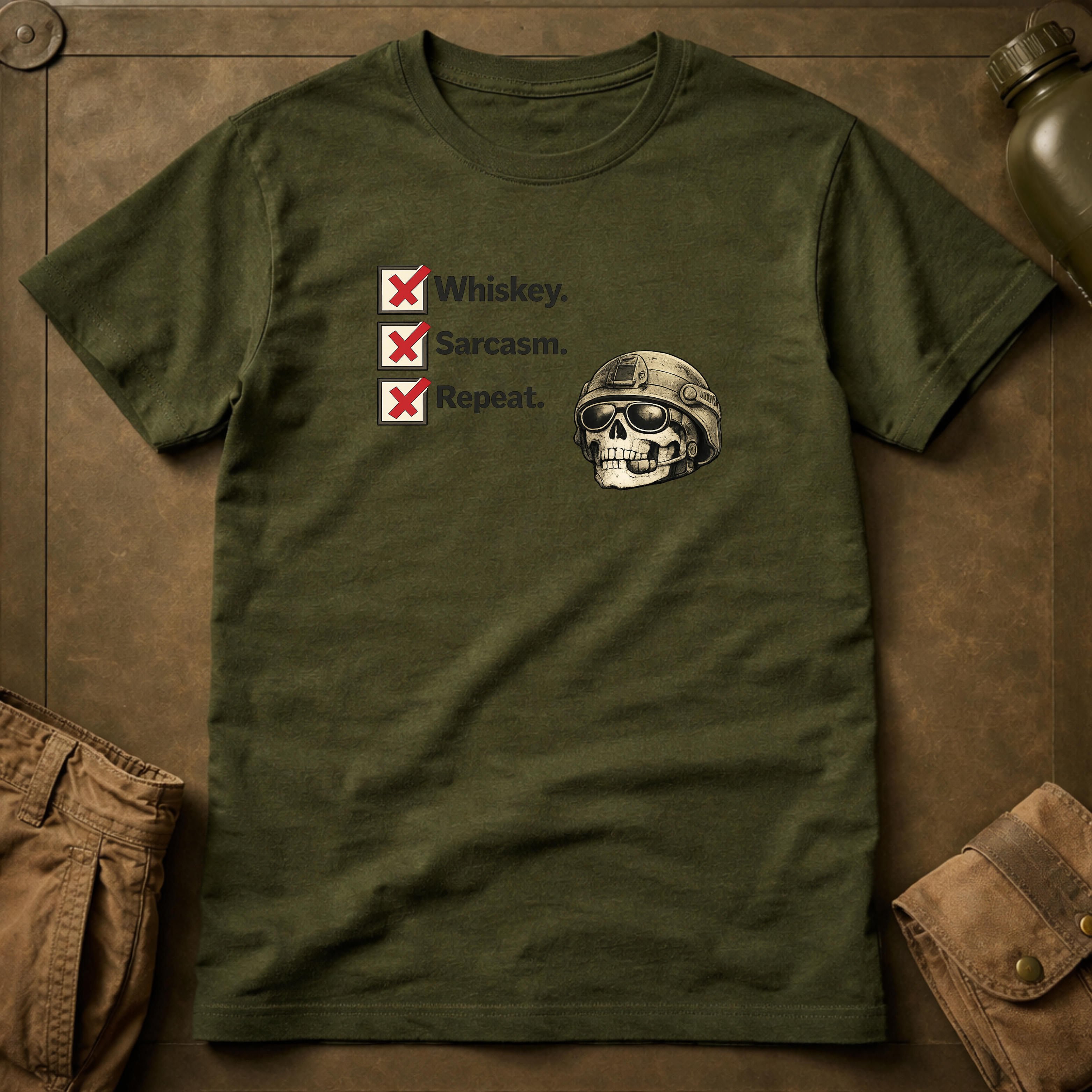 Whiskey Sarcasm Repeat T-Shirt