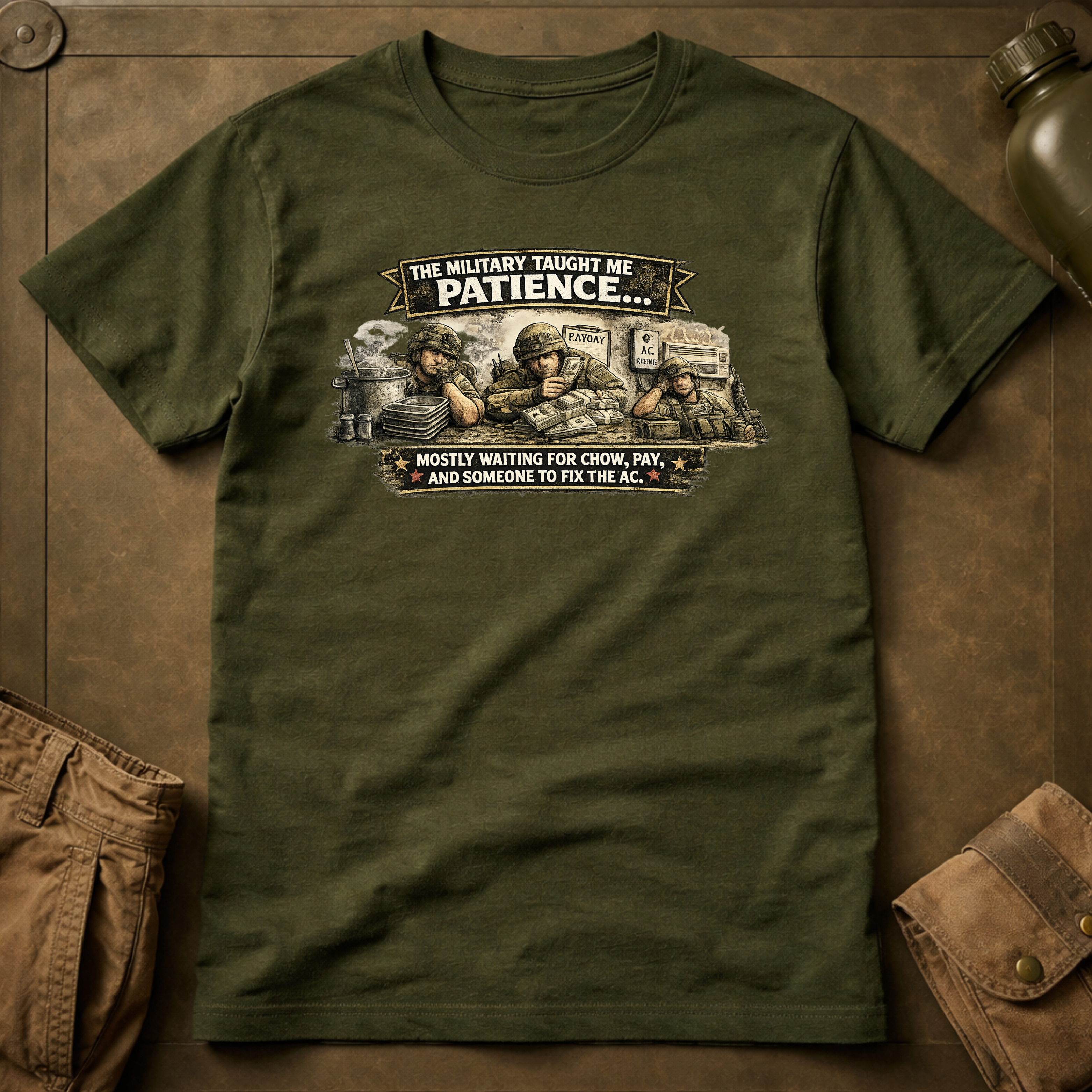 The Military Taught Me Patience T-Shirt