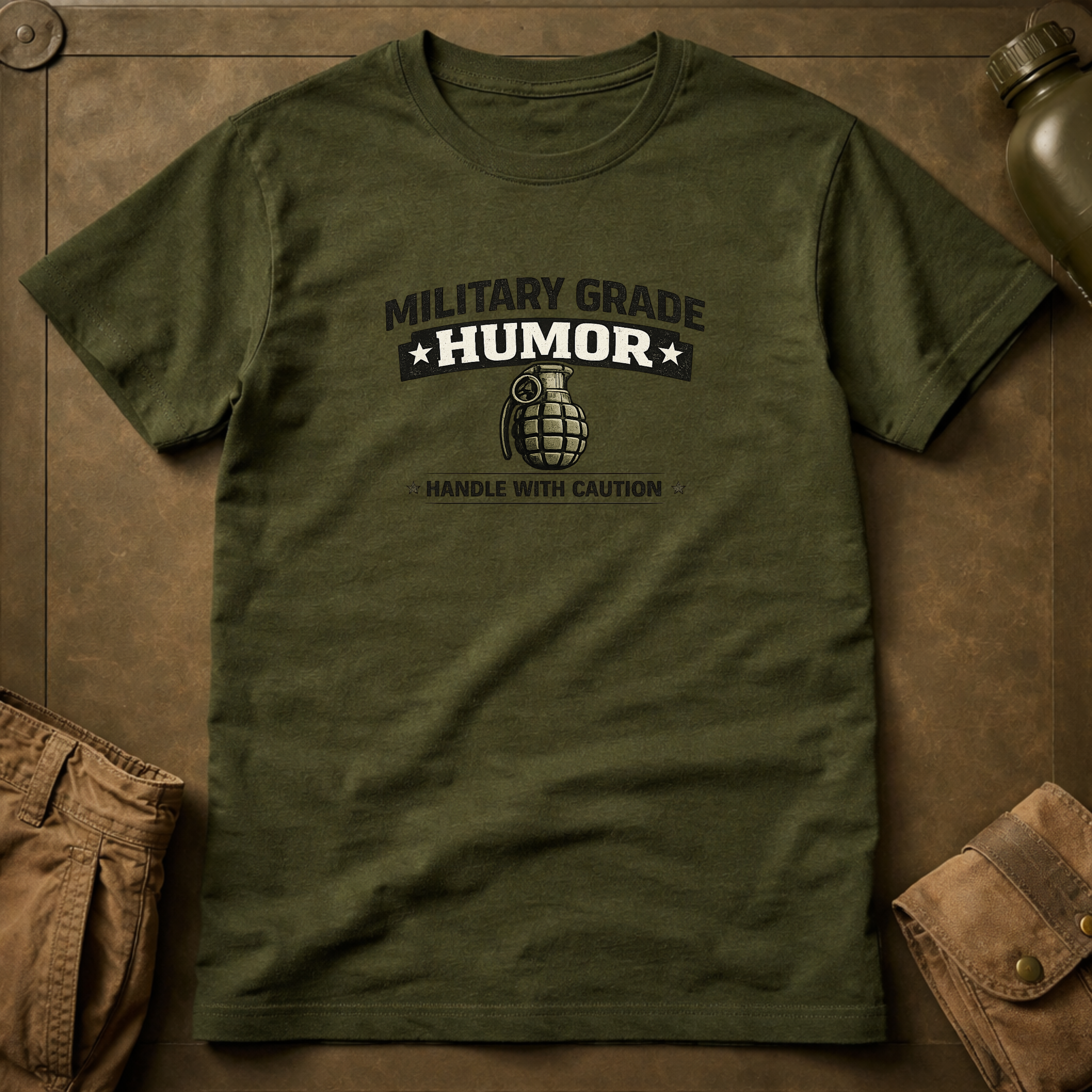 Military Grade Humor Handle With Caution T-Shirt