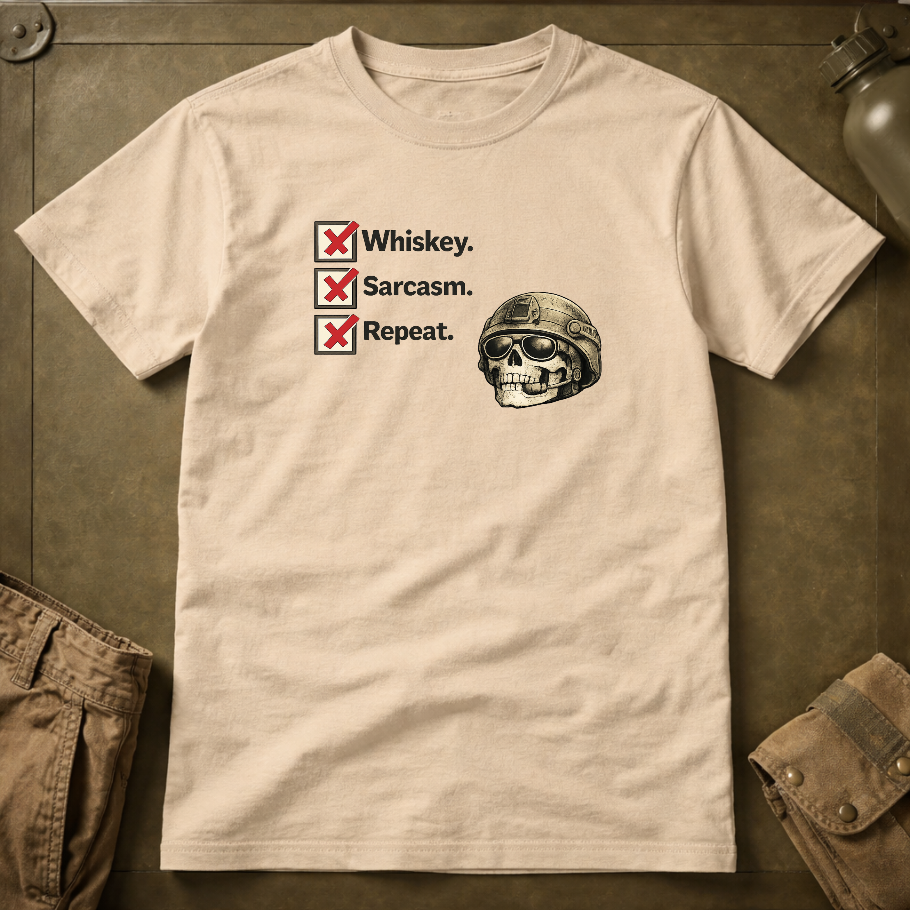 Whiskey Sarcasm Repeat T-Shirt