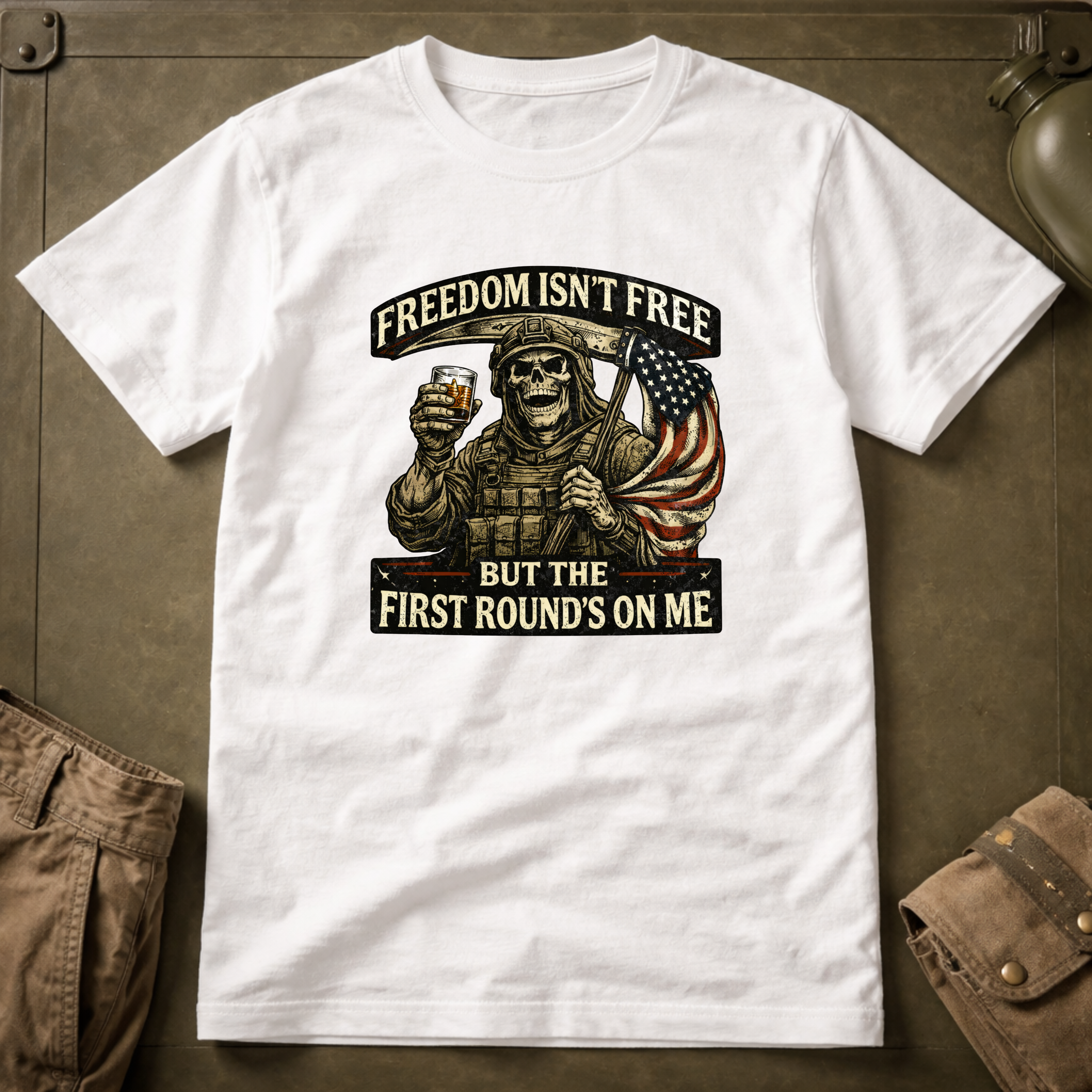 Freedom Isn't Free 1st Round's On Me T-Shirt