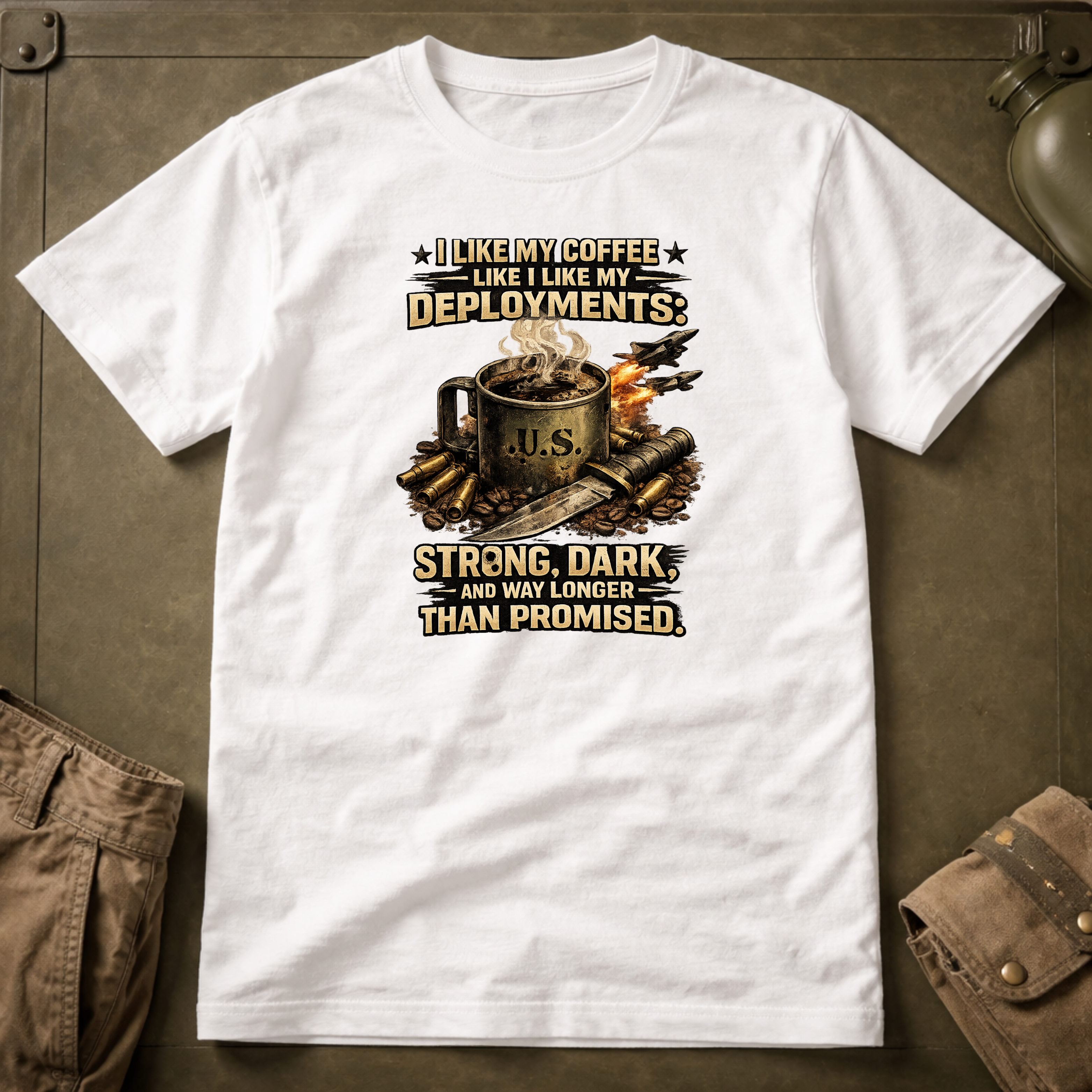 I Like My Coffee Like My Deployments T-Shirt