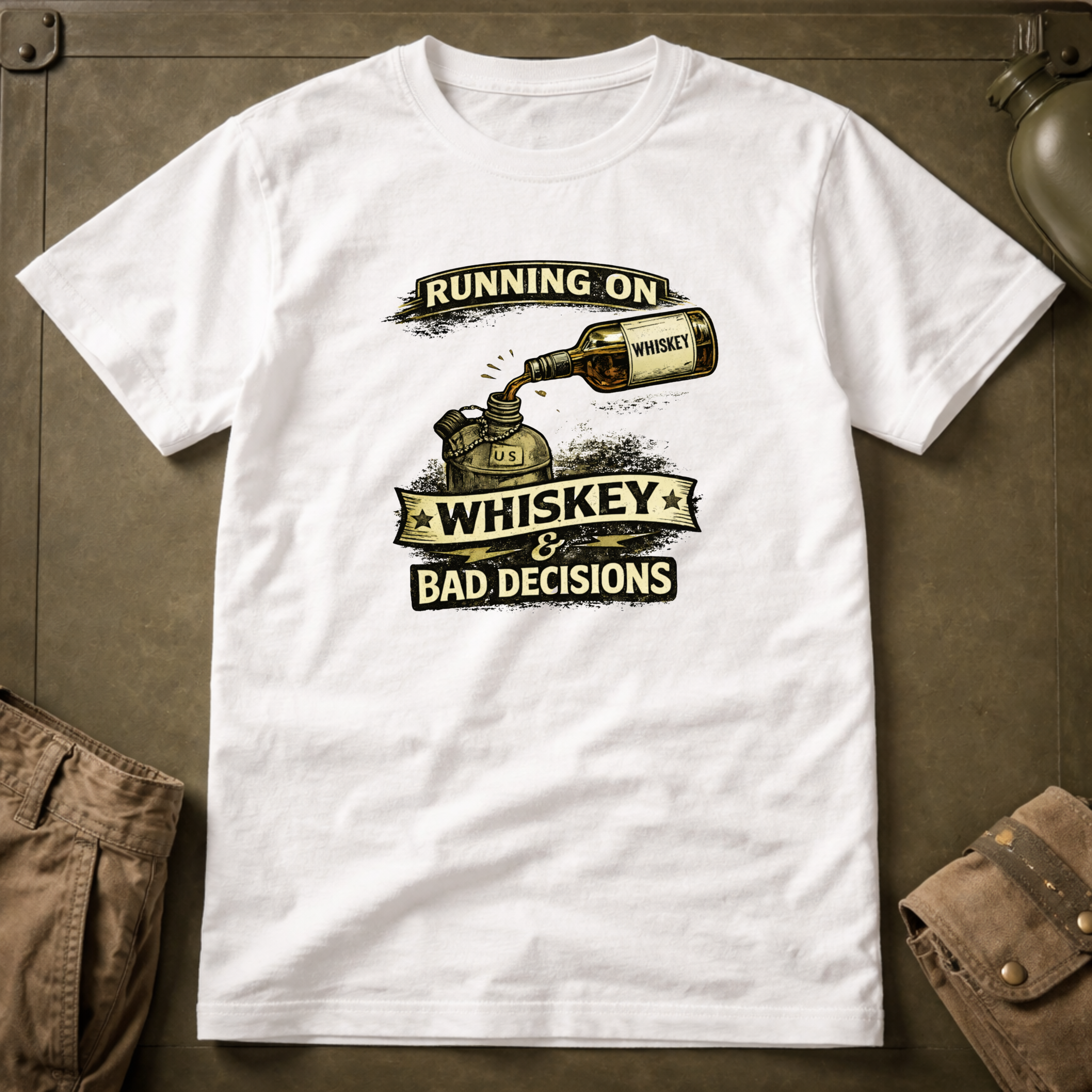 Running on Whiskey And Bad Decisions T-Shirt