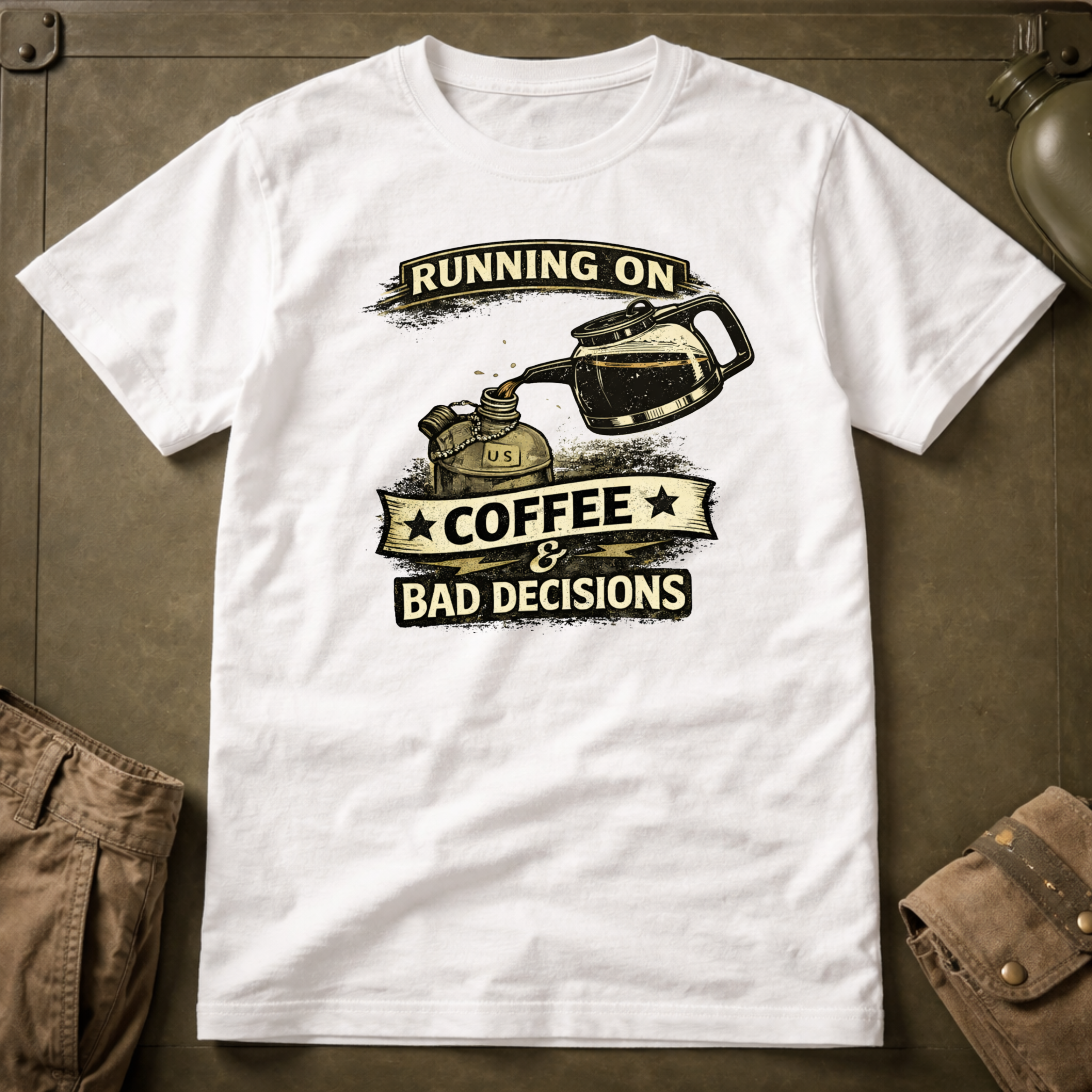 Running On Coffee And Bad Decisions T-Shirt